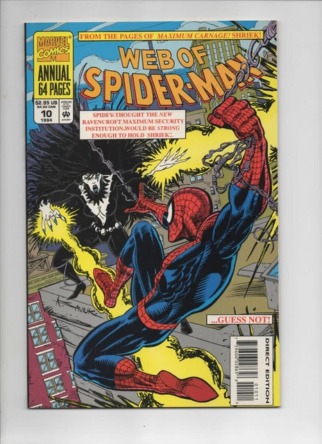 Web Of Spider-Man Annual #10 Shriek (Venom 2) Appearance! Marvel 1994 NM