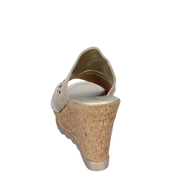 Chaussures pour Femmes CINZIA SOFT 39 Ue Sandales Beige en Daim Platine Cuir Sin 2