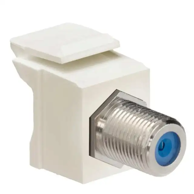 Leviton 41084-FTF QuickPort Nickel Plated F-Connector - Light Almond