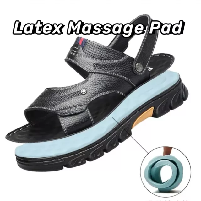MEN'S SANDALS LEATHER Open Toe Beach Sandal Summer Shoes Waterproof ...
