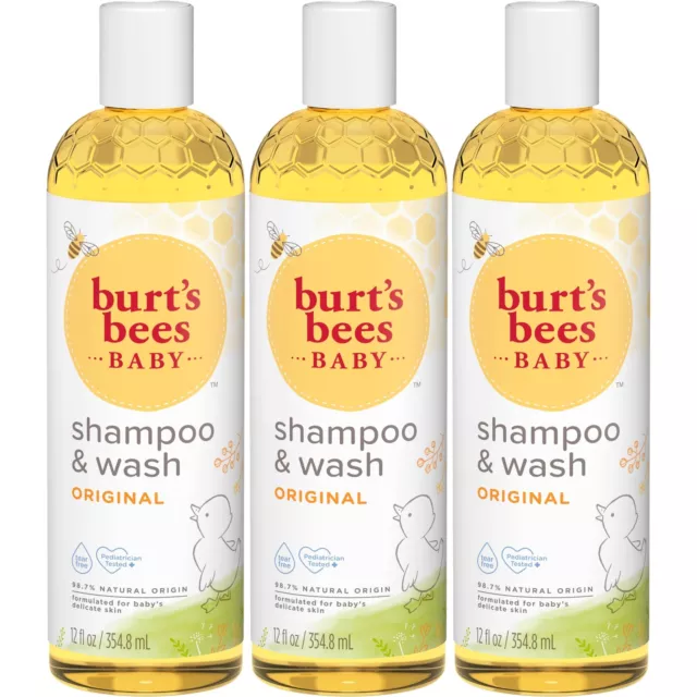 Burt's Bees Baby Shampoo and Wash, Original,, 98.7% Natural Origin, Pack of 3