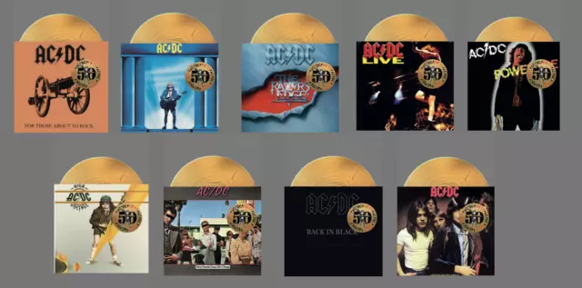 Ac/Dc The Complete 50th Anniversary Gold Vinyl Bundle 10 Lp Nuovi