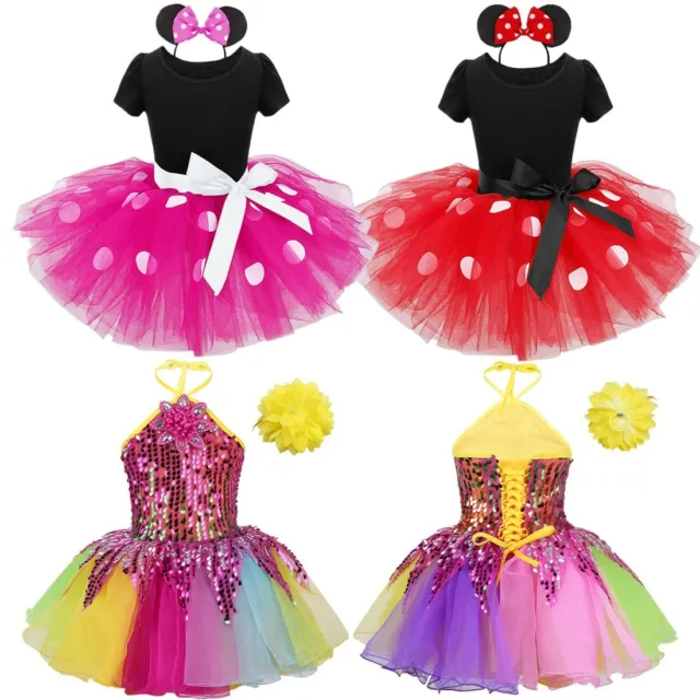 Baby Girls Fancy Dress Up Princess Skirt+Headband Cosplay Kids Costume Clothes