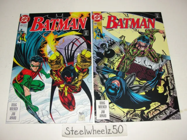 Batman #488 & 490 Comic Lot DC 1993 Bane Azrael Robin Riddler Doug Moench Aparo
