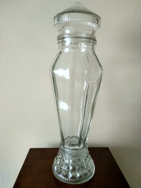 Antiguo Tarro Jarron Florero De Cristal, Años 70