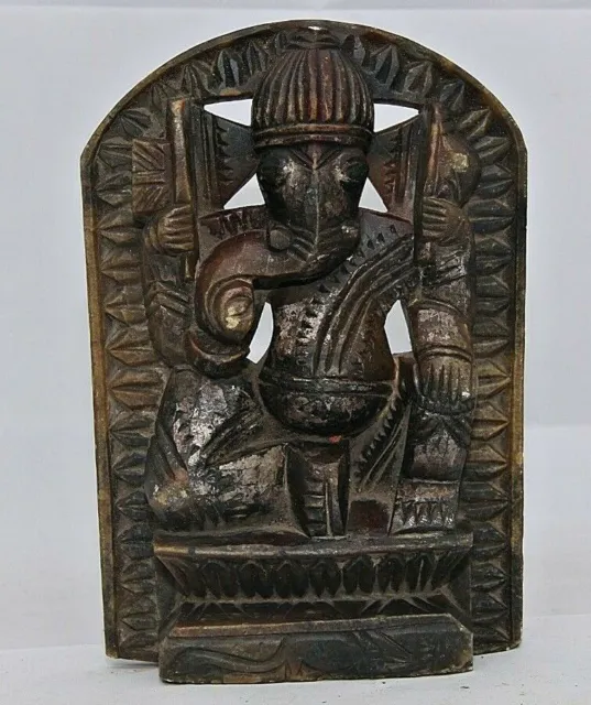 9" Zoll ALTE ANTIKE HANDGESCHNITZTE MARMORSTEIN-LORD GANESHA-FIGUR/STATUE D18