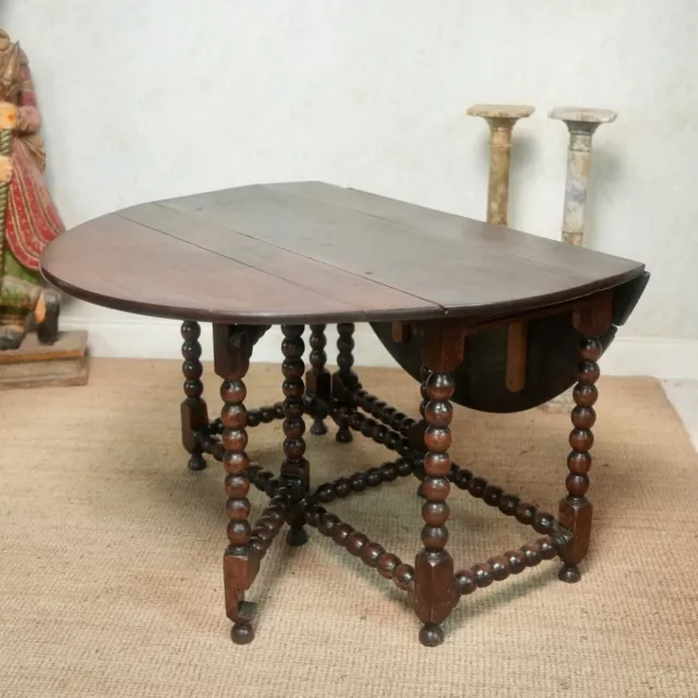 Georgian Oak Gateleg Dining Table 18th Century Antique Country Extending