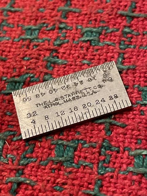 Vintage L. S. STARRETT Co. 1 Inch Steel Rule USA 🇺🇸