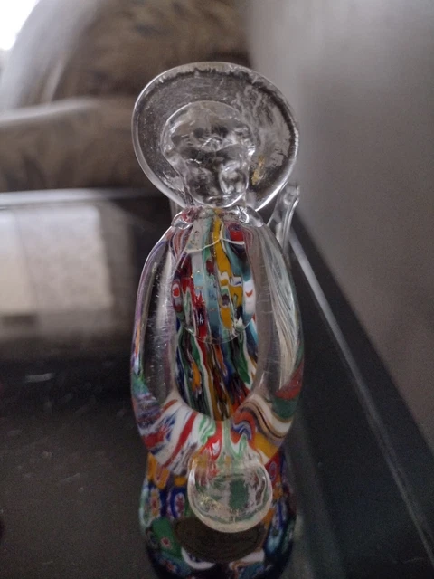 Vintage Murano Sere Nissima Millefiori Art Glass Angel 5 1/2"