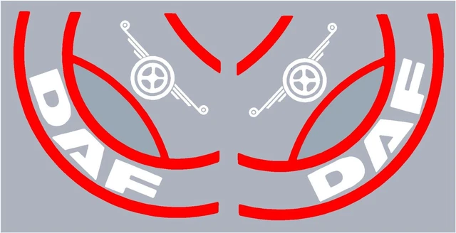 Custom Color DAF Style Truck Window Decals - Glossy Corner Stickers (Pair, Any Color)