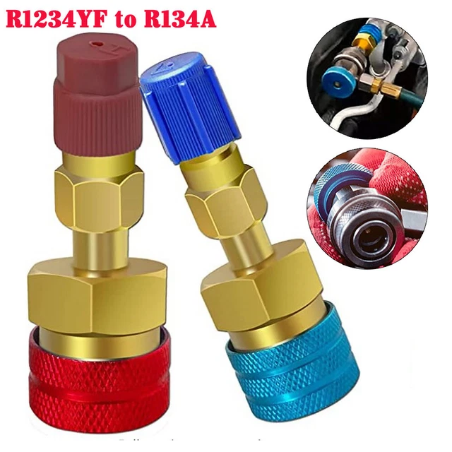 A/C R1234YF QUICK Coupler Connector Adapters High/Low Manifold AC Gauge