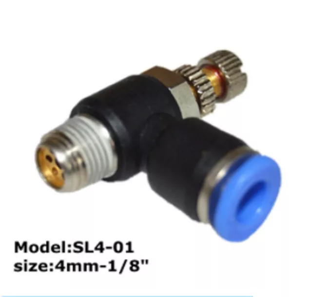 1/8" Thread 4mm pneumatic Elbow Regulator Throttle Push Fit Air Fitting SL4-01
