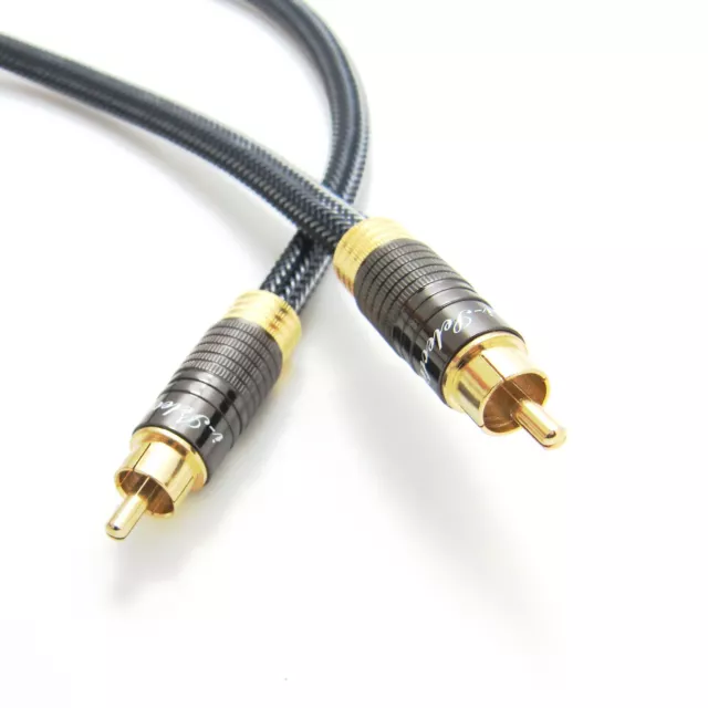 0.5m ~20m Ultra Premium Single Coaxial Coax Digital RCA Cable Gold Plated S/PDIF