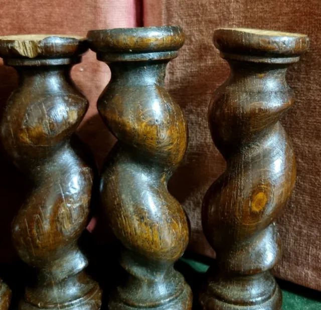 4 Barley twist turned spindle Column Antique french oak architectural salvage 4" 5