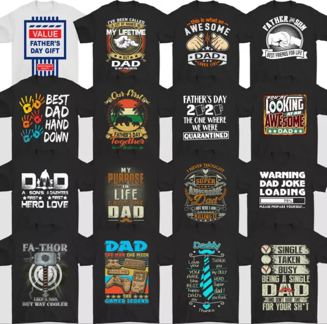 DAD T-SHIRT, Father's Day, Daddy, Gift, For Him, Present, Mens, Printed, Top,Tee