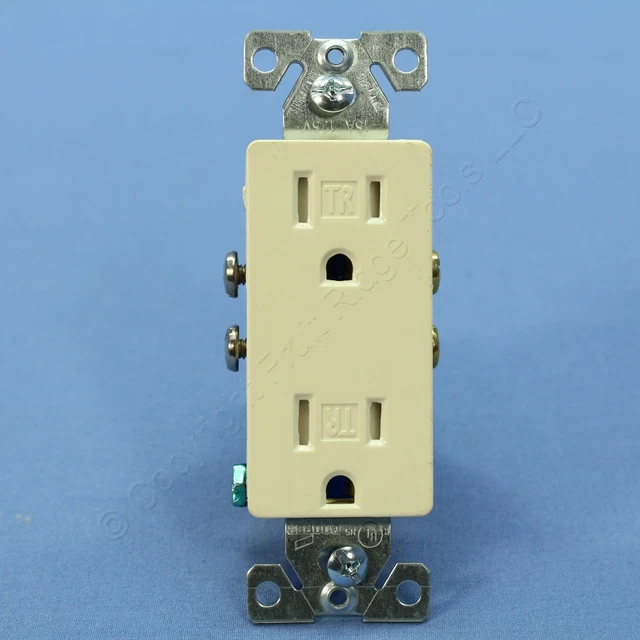 Cooper Almond TAMPER RESISTANT Duplex Receptacle Outlet 5-15R 15A Bulk TR1107A