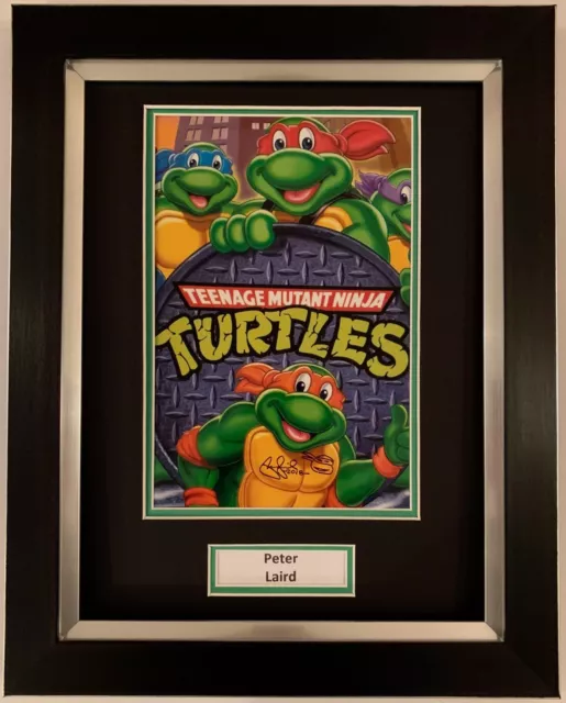 Peter Laird Hand Signed Framed Photo Display Teenage Mutant Ninja Turtles 1.