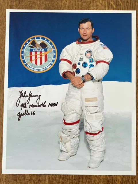 John Young Apollo 16 Signed 8 x 10 Alternative WSS Photo *Zarelli Space LOA*