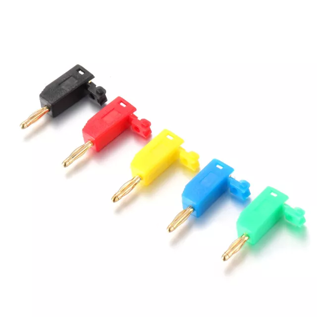 Gold Plated Brass Stackable 2mm 5A Banana Plug 5 Colors Test Cable Connectors 2