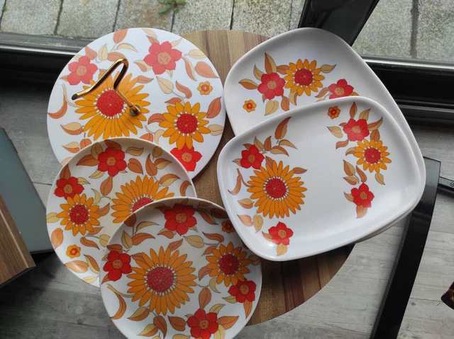 Saladier Vintage Mélamine Motif Fleuri Coralia T Bon état