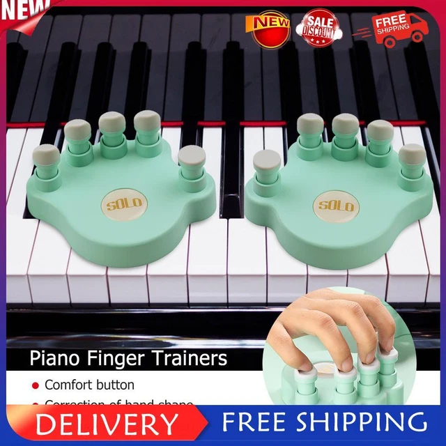 1 Pair Piano Finger Trainers Hand Strength Exerciser for Beginner (Green)