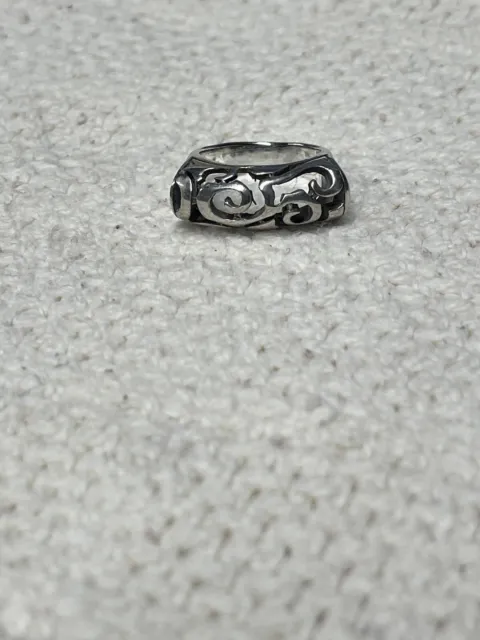 BEAUTIFUL VINTAGE WOMAN’S Sterling Silver Ring Intricate Design Sz 5.5 ...