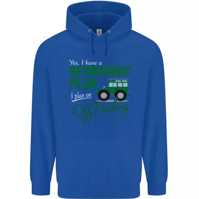 Felpa con cappuccio Retirement Plan Off Roading 4X4 Road divertente da uomo 80% cotone 3