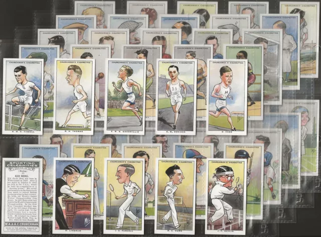 Churchman-Full Set- Sporting Celebrities 1931 (50 Cards) Don Bradman All Scanned