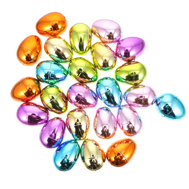 24 Pcs Oeuf Géant En Plastique Œufs De Pâques Cadeaux D'or Briller