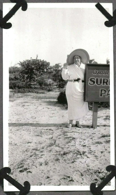 Vintage Photograph Surfside Park Sign Womens Hat Fashion Miami Florida Old Photo