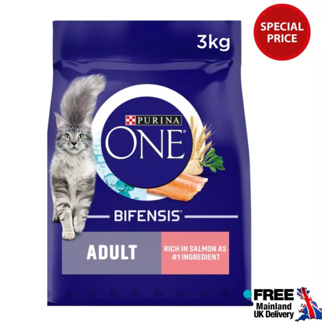 Purina ONE Bifensis Adult Rich In Salmon & Whole Grains Dry Cat Food *3KG PACK*