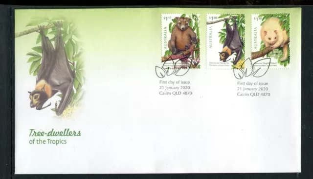 2020 Tree-Dwellers of The Tropics (Gummed Stamps) FDC - Cairns Qld 4870 PMK