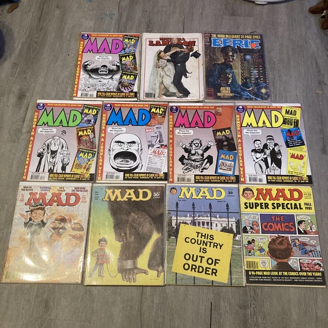 Vintage Comic Magazine Lot : Mad, National Lampoon, Eerie