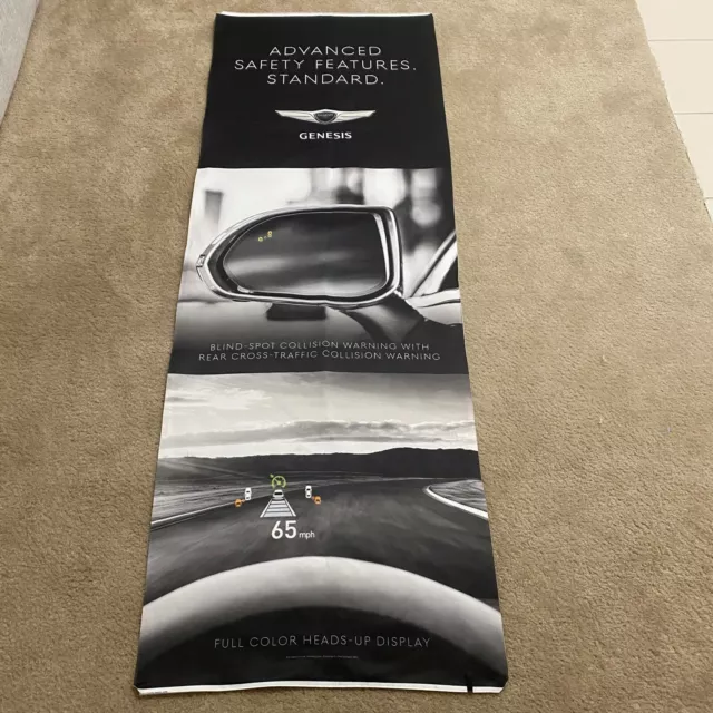 Genesis Hyundai G90 Blind Spot Black Vertical Dealership Showroom Display Banner