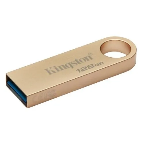 Kingston 128GB DataTraveler SE9 G3 Memory Pen, USB 3.2 Gen1 Type-A, Metal Gold