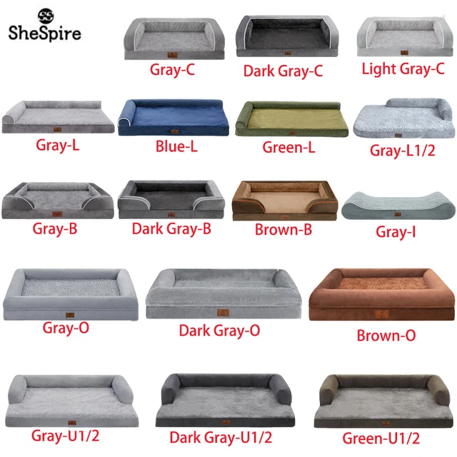 SheSpire Jumbo Orthopedic Dog Bed Large Pet Dog Bolster Sofa Bed Removable Cover