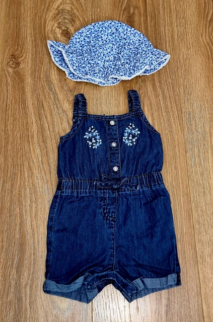 #33 Enorme pacchetto di abiti estivi per bambine età 9-12 mesi pantaloncini con pappe top 4