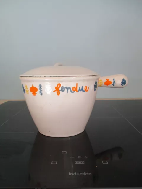 Le Creuset Poelon A Fondue Fonte Emaillee Couvercle Gris """"