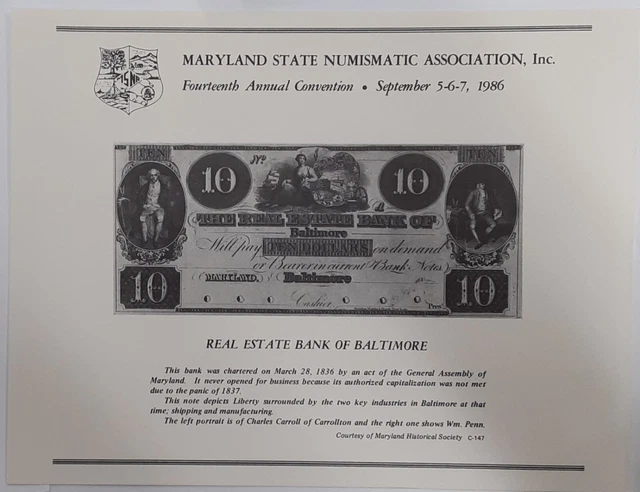 MSNA SC From The 14th Annual Convention/$10 Real Estate Bank Note-See Photo