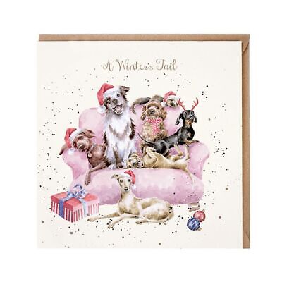 NEW Wrendale Designs 'A Winters Tail' Puppy Dog Christmas Greetings Card 15cm UK