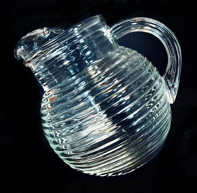 Vintage Depression Manhattan Small Glass Anchor Hocking 24oz Pitcher