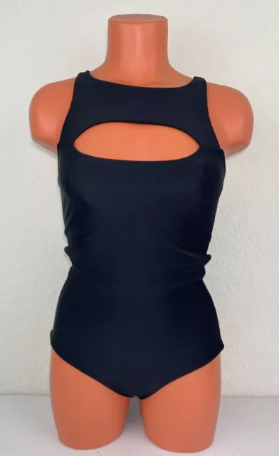 Mikoh Womens High Neck Cut Out One Piece Swimsuit Black Size Medium