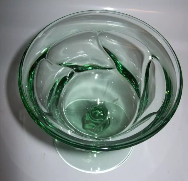 SIX Vintage Fostoria Jamestown Green Swirl 6 ” Water Goblets Glasses 3