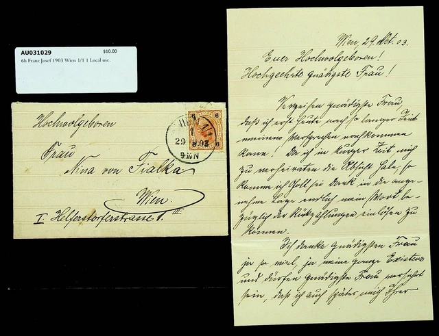 Österreich 1903 6h Franz Josef Auf Abdeckung Von & Sich Wien W / Brief