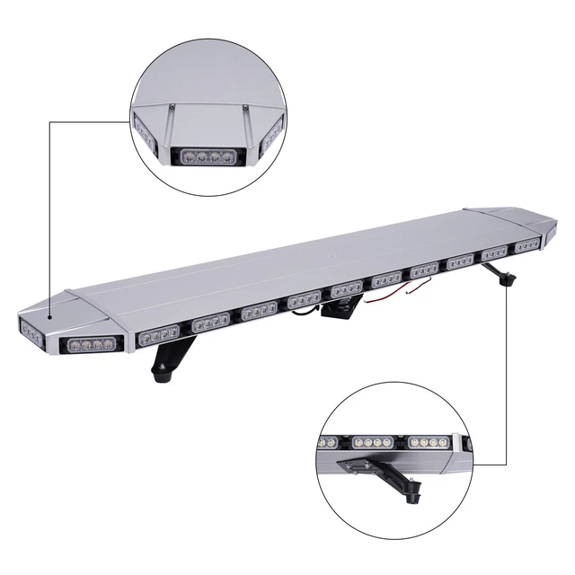 47" 104 Led Work Light Bar 16-Flashing Model Beacon Strobe Amber Lamp Warning