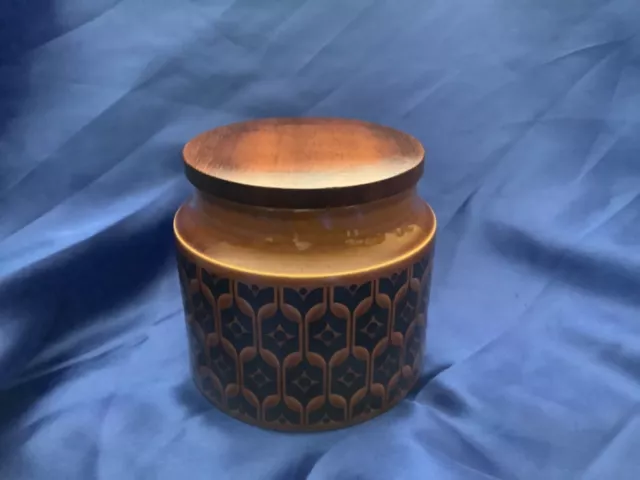 1970s Hornsea Heirloom Autumn Brown storage jar with wooden lid