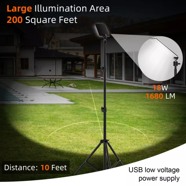 Portable USB Work Light & Retractable Tripod Stand Outdoor Super Bright LED Lamp 2