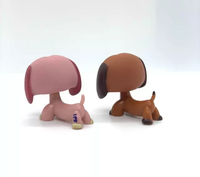 Original Littlest Pet Shop 2x Dachshund #307 #9281 Sammlerstück Hasbro 2006 2