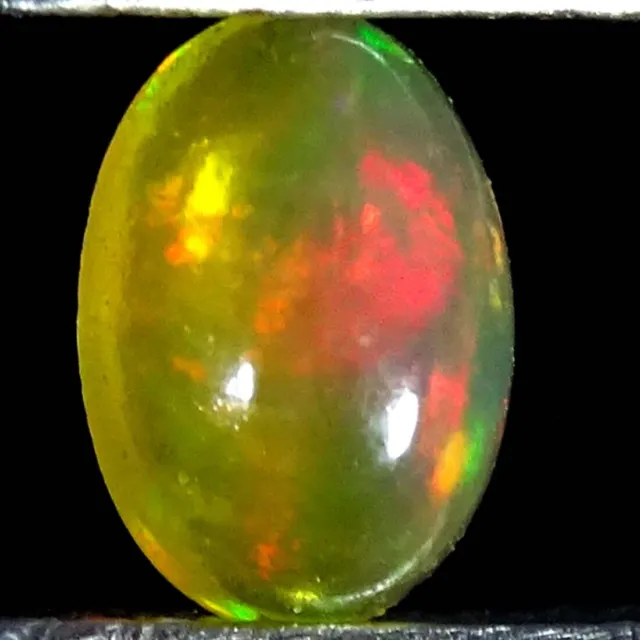 0.50Cts Naturel Multi Welo Feu Éthiopien Opale Ovale Cabochon Desseré Gemme De