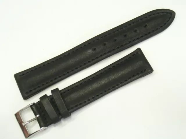 Cinturino in VERA PELLE di LAMA per orologi con ansetta da 18 mm - nero -